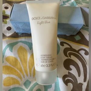 D and C Light Blue fragrance body lotion.